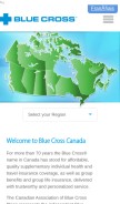 How bluecross.ca looks like on a mobile device such as an iPhone.