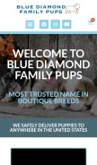 How bluediamondfamilypups.com looks like on a mobile device such as an iPhone.