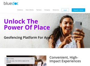 How bluedot.io looks like on a tablet such as an iPad.
