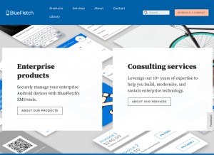 How bluefletch.com looks like on a tablet such as an iPad.