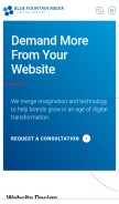 How bluefountainmedia.com looks like on a mobile device such as an iPhone.