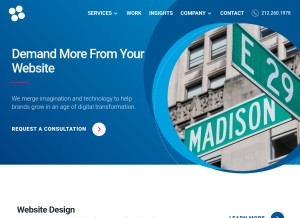 How bluefountainmedia.com looks like on a tablet such as an iPad.