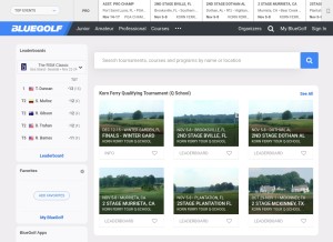 How bluegolf.org looks like on a tablet such as an iPad.