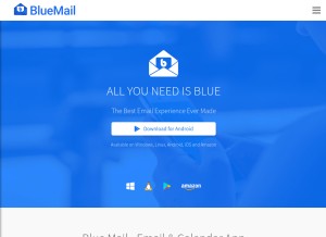 How bluemail.me looks like on a tablet such as an iPad.