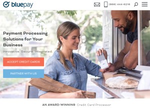 How bluepay.com looks like on a tablet such as an iPad.