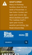 How blueridgeparkway.org looks like on a mobile device such as an iPhone.