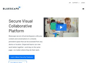 How bluescape.com looks like on a tablet such as an iPad.