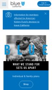 How blueshieldca.com looks like on a mobile device such as an iPhone.