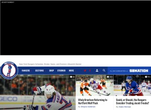 How blueshirtbanter.com looks like on a tablet such as an iPad.