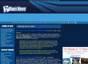 How bluesnews.com looks like on a tablet such as an iPad.