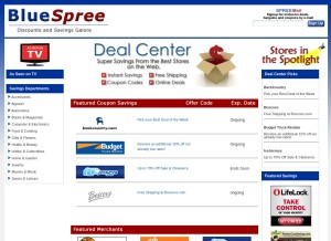 How bluespreedeals.com looks like on a tablet such as an iPad.