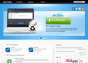 How bluesprig.com looks like on a tablet such as an iPad.