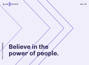 How bluestatedigital.com looks like on a tablet such as an iPad.