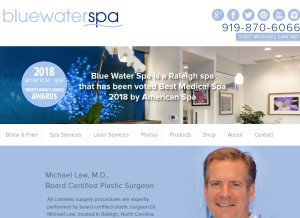 How bluewaterspa.com looks like on a tablet such as an iPad.