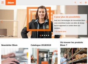How blum.com looks like on a tablet such as an iPad.