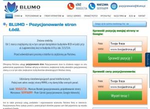How blumo.pl looks like on a tablet such as an iPad.