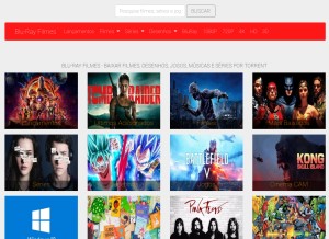 How blurayfilmes.com looks like on a tablet such as an iPad.