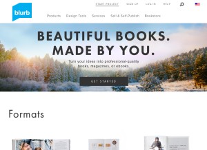 How blurb.com looks like on a tablet such as an iPad.
