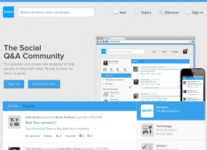 How blurtit.com looks like on a tablet such as an iPad.
