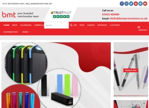 How bmtpromotions.co.uk looks like on a tablet such as an iPad.