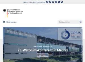 How bmu.de looks like on a tablet such as an iPad.