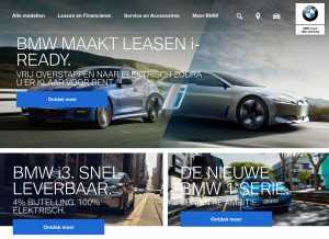 How bmw.nl looks like on a tablet such as an iPad.