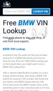 How bmwvinlookup.com looks like on a mobile device such as an iPhone.