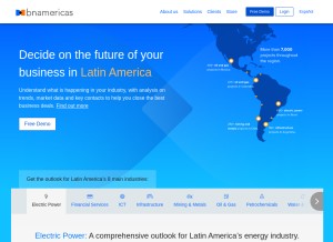 How bnamericas.com looks like on a tablet such as an iPad.