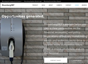 How bnef.com looks like on a tablet such as an iPad.