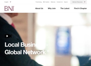 How bni.com looks like on a tablet such as an iPad.