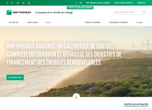 How bnpparibas.com looks like on a tablet such as an iPad.