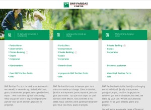 How bnpparibasfortis.be looks like on a tablet such as an iPad.