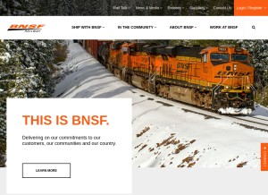 How bnsf.com looks like on a tablet such as an iPad.