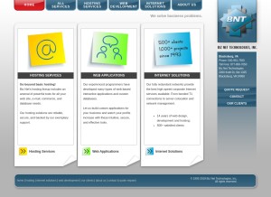 How bnt.com looks like on a tablet such as an iPad.