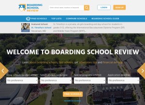 How boardingschoolreview.com looks like on a tablet such as an iPad.