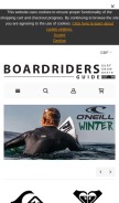 How boardridersguide.com looks like on a mobile device such as an iPhone.