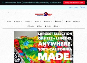 How boardshortworld.com looks like on a tablet such as an iPad.