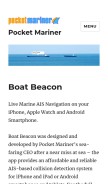 How boatbeaconapp.com looks like on a mobile device such as an iPhone.