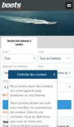 How boats.com looks like on a mobile device such as an iPhone.