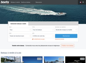 How boats.com looks like on a tablet such as an iPad.