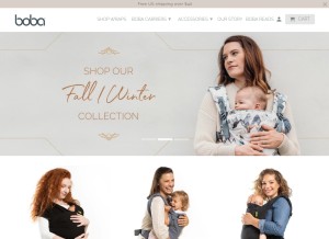 How boba.com looks like on a tablet such as an iPad.