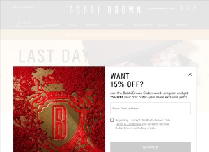 How bobbibrowncosmetics.com looks like on a tablet such as an iPad.
