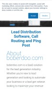 How boberdoo.com looks like on a mobile device such as an iPhone.