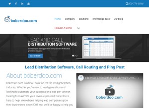 How boberdoo.com looks like on a tablet such as an iPad.