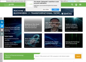 How bobsguide.com looks like on a tablet such as an iPad.