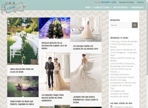 How bodasnovias.com looks like on a tablet such as an iPad.