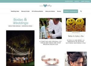 How bodasyweddings.com looks like on a tablet such as an iPad.