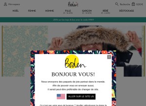 How boden.com looks like on a tablet such as an iPad.