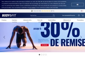 How bodyandfit.com looks like on a tablet such as an iPad.