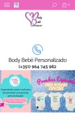 How bodybebepersonalizado.pt looks like on a mobile device such as an iPhone.